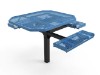 Thermoplastic ELITE Series Pedestal Picnic Table with Expanded Metal Seats