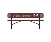 ELITE Series 4 Foot Rectangular Thermoplastic Buddy Bench With Back