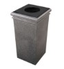 30 Gallon Stone Tec Square Polymer Concrete Plastic Trash Receptacle