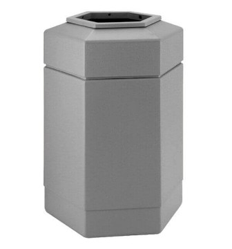 30 Gallon Plastic Trash Receptacle - Hexagon Design