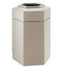 30 Gallon Plastic Trash Receptacle - Hexagon Design