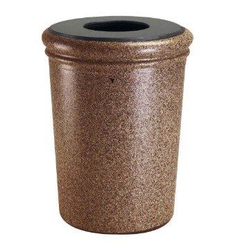 50 Gal Fiberglass Trash Can - Reinforced Polymer Concrete