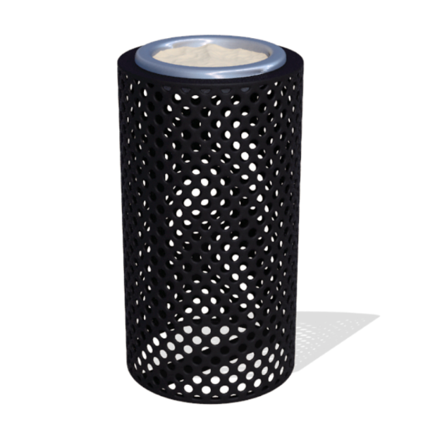 Round Ash Urn - Plastic Coated Perforated Steel