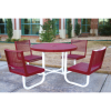 Round Thermoplastic Steel Picnic Table - With Back