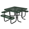 Square Thermoplastic Metal Picnic Table - 3 Seats - Ultra Leisure Style
