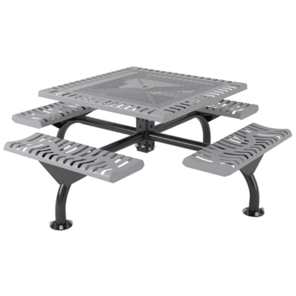 Square Thermoplastic Steel Picnic Table - Ultra Leisure Style