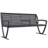 Zion 6 Ft. Powder Coated Steel Bench with Back