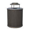 Zion 32 Gallon Powder Coated Steel Trash Receptacle with Lid