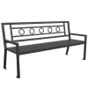 Biscayne Powder Coated Steel Bench with Back