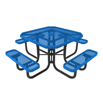 ELITE Series Octagonal Thermoplastic Steel Picnic Table - Quick Ship - Portable