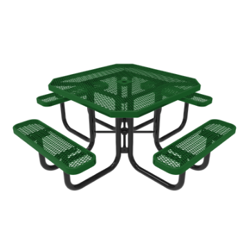 RHINO Octagonal Thermoplastic Steel Picnic Table - Quick Ship - Portable