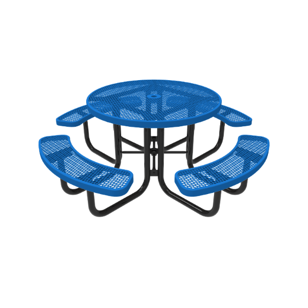 ELITE Series Round Thermoplastic Steel Picnic Table - Quick Ship - Portable