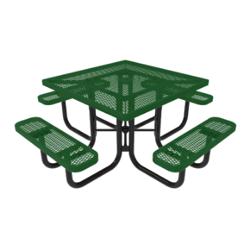 RHINO Square Thermoplastic Steel Picnic Table - Quick Ship - Portable