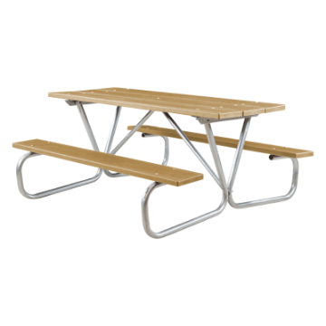 6 ft Recycled Plastic Picnic Table - Bolted 1 5/8" Frame - Portable