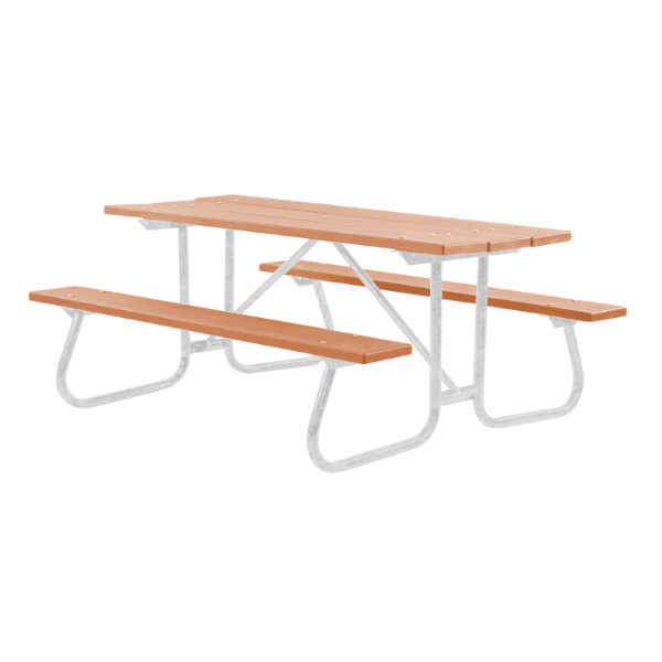 6 ft. Recycled Plastic Picnic Table - Welded Frame - Portable