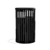 32-Gallon Trash Receptacle Steel Vertical Slats Polyethylene Finish