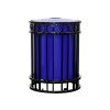 32-Gallon Flat Bar Steel Trash Receptacle with Inner Sleeve - 156 lbs.