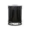 32-Gallon Flat Bar Steel Trash Receptacle with Inner Sleeve - 156 lbs.