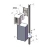 10-Gallon Trash Receptacle with Post Mounted Automatic Sanitation Gel Dispenser	