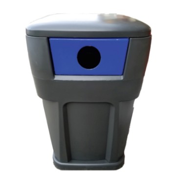 65-Gallon Recycling Receptacle Polyethylene Plastic High-Strength - 130 lbs.