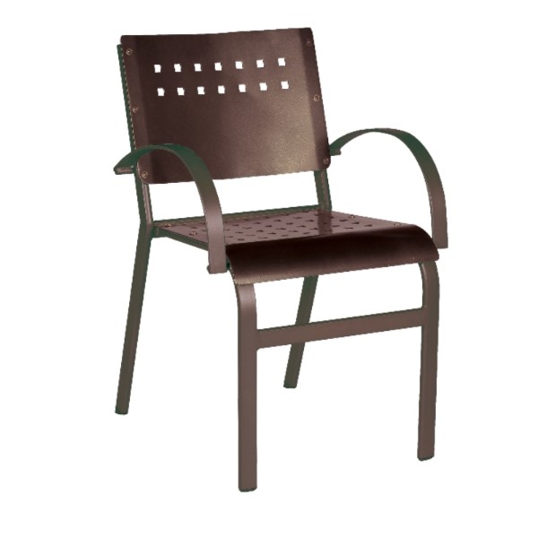 Aurora Dining Chair with Hexagonal Aluminum Frame for Outdoor Restaurants - 9 lbs.