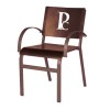 Aurora Dining Chair with Hexagonal Aluminum Frame for Outdoor Restaurants - 9 lbs.
