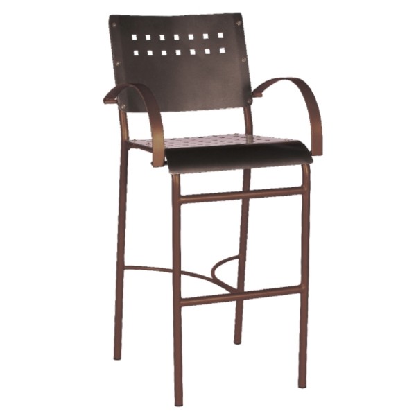 Avalon Bar Stool with Tubular Aluminum Frame for Outdoor Restaurants - 12 lbs.