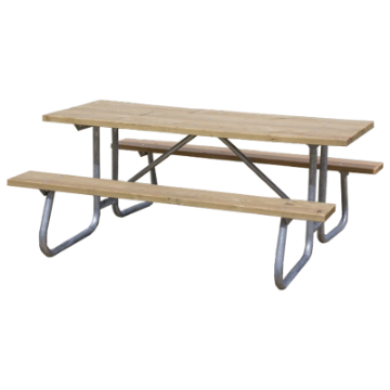 12 Ft. Wooden Picnic Table with Galvanized Steel Frame
