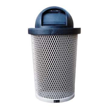 32 Gallon Plastic Coated Expanded Metal Tapered Trash Receptacle