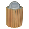 32 Gallon Recycled Plastic Trash Receptacle With Dome Top - InGround Mount