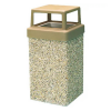 Mini Concrete Trash Can - 4 Way Open Top - Portable