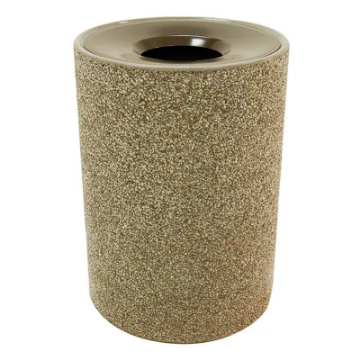 41 Gallon Concrete Trash Can - Aluminum Pitch-In Top - Portable