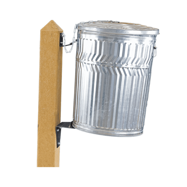 Single Side Can Post - Wooden - In-Ground Mount