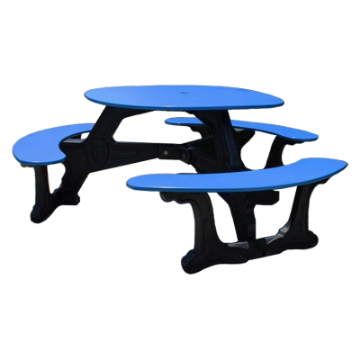 Recycled Plastic Round Picnic Table - Portable