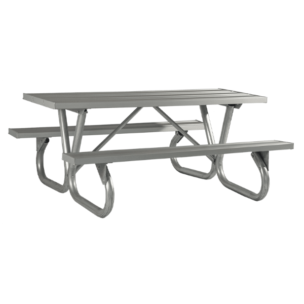 6 Ft. Rectangular Aluminum Picnic Table - 2 3/8" Bolted Frame - Portable