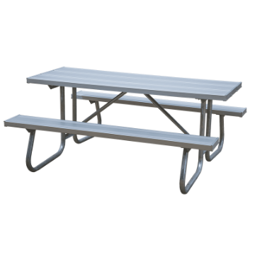 6 Ft. Rectangular Aluminum Picnic Table - 1 5/8" Welded Frame - Portable