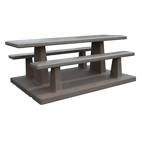 7 Ft Concrete Picnic Table - Single Precast Piece - Portable