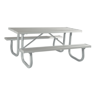 8 Ft Aluminum Picnic Table - Welded Frame - Portable