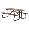 8 Ft Recycled Plastic Picnic Table - Welded Steel Frame - Portable