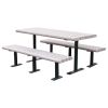 Rectangular 8 Ft. Recycled Plastic Picnic Table - Steel Frame - Inground Or Surface Mount