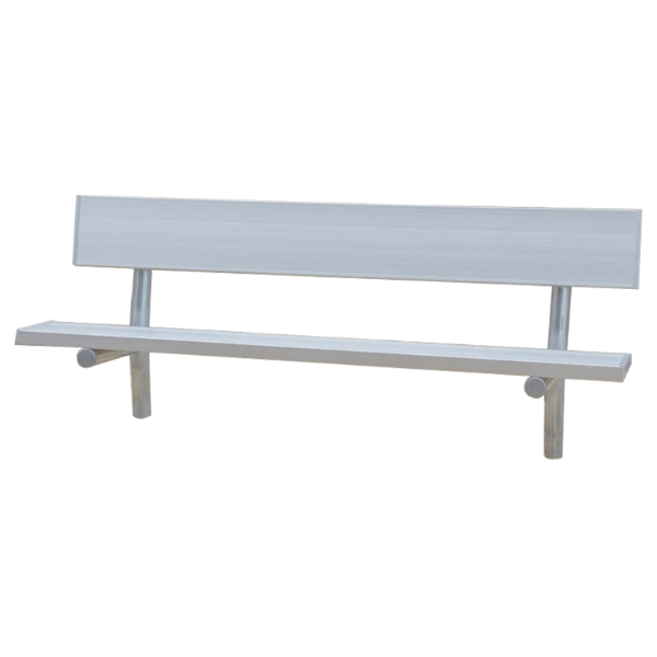 6 Ft. Aluminum Park Bench With Back - Galvanized Frame - Inground Mount