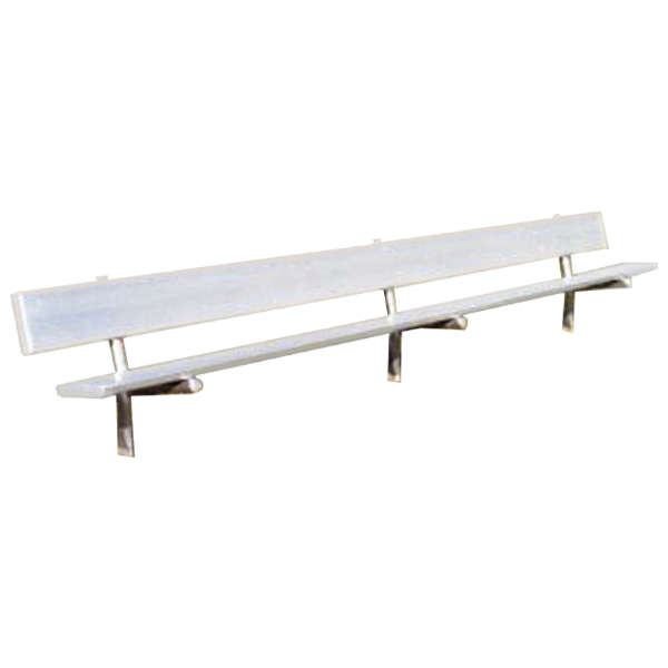8 Ft. Aluminum Park Bench With Back - Galvanized Frame - Inground Mount