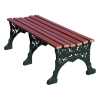 4 Ft. Renaissance Bench - Wooden Slats And Metal Frame - Portable