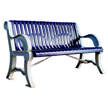 5 Ft. Bench With Back - Thermoplastic Coated Steel And Cast Aluminum Legs - Classic Style - Portable