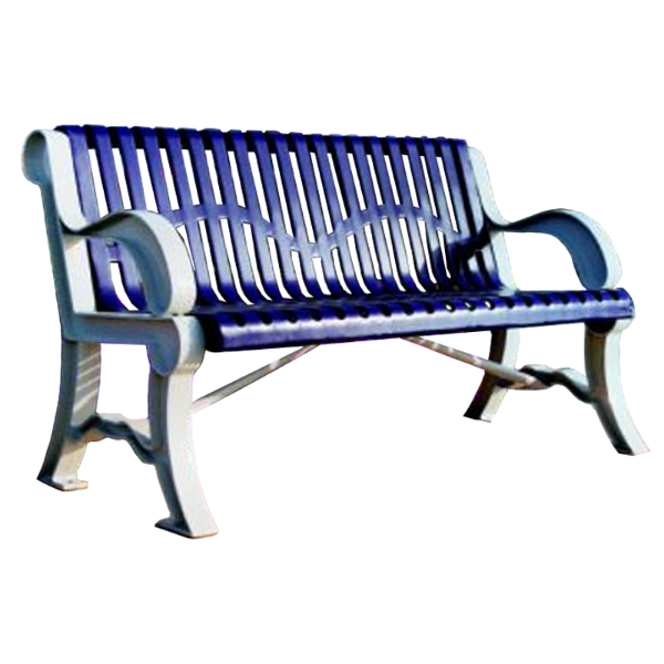 5 Ft. Bench With Back - Thermoplastic Coated Steel And Cast Aluminum Legs - Classic Style - Portable