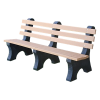 8 Ft. Recycled Plastic Bench With Back - 2x4 In. Slats - Portable