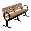 6 Ft. Recycled Plastic Hoop Bench With Back - Steel Frame - Surface Mount