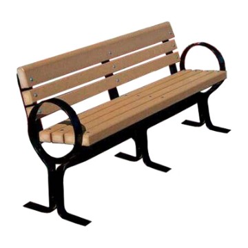 8 Ft. Recycled Plastic Hoop Bench With Back - Steel Frame - Surface Mount