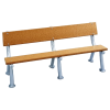 8 Ft. Recycled Plastic Bench With Back - Silver Frame - Surface Mount