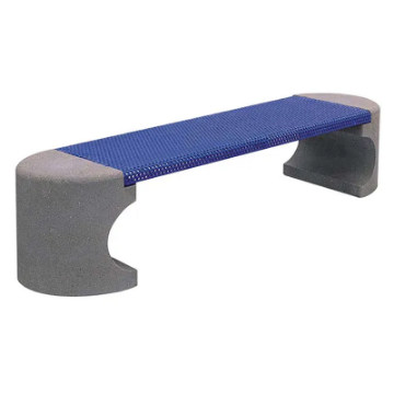 Sculpted Concrete And Metal Bench